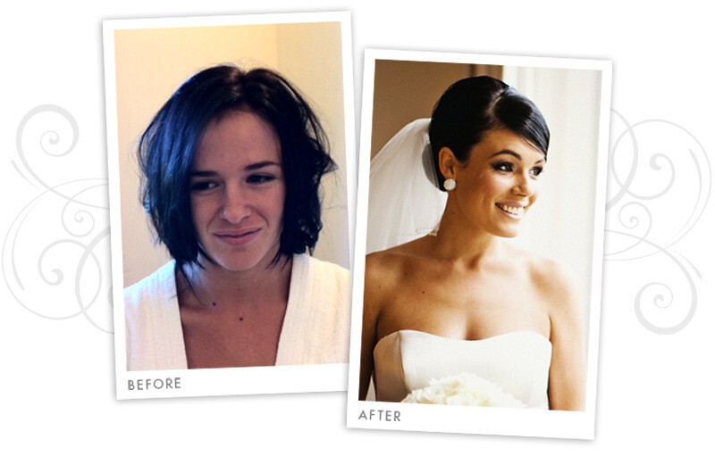 Невесты до и после нанесения макияжа 