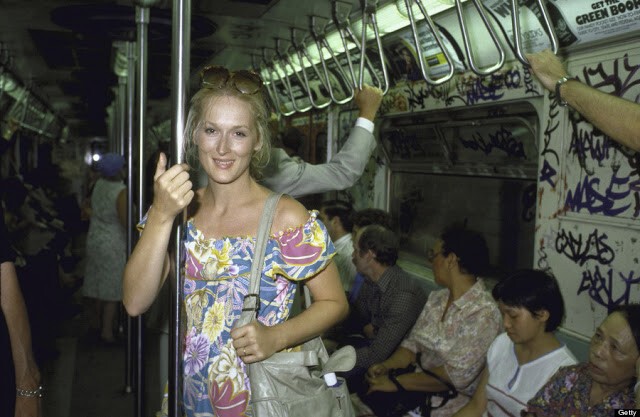  Мерил Стрип ехал в метро Нью-Йорка в августе 1981 года.