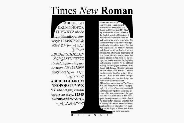 Создание шрифта Times New Roman