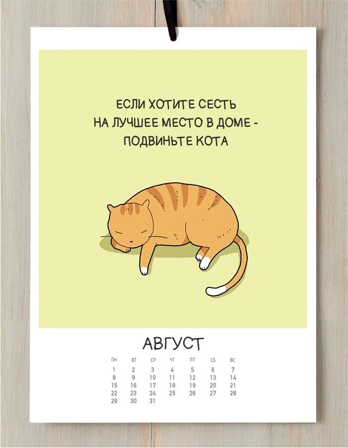 С этим кошачьим календарём на 2016 год вы круглый год будете улыбаться по утрам