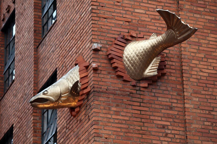 Скульптура лосося, Портленд, Орегон, США