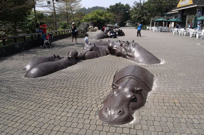 Скульптуры бегемотов, Тайбэй, Тайвань