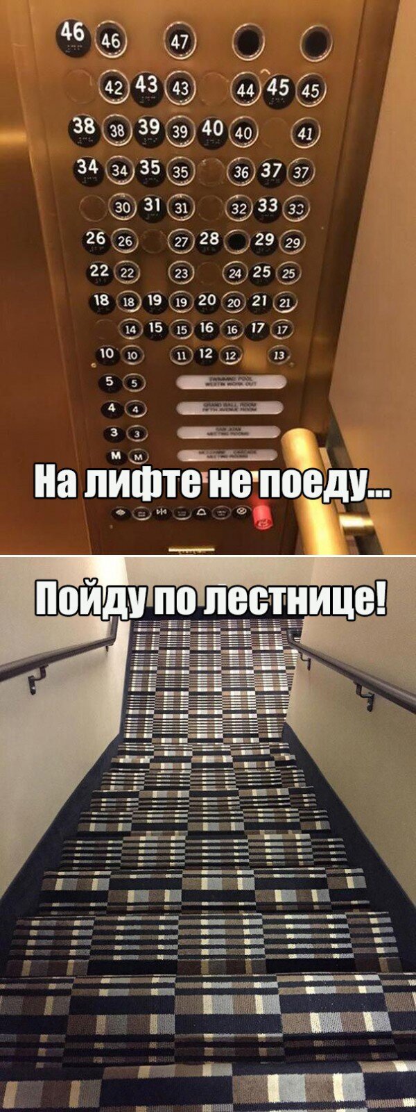 Выбор между лифтом и лестницей