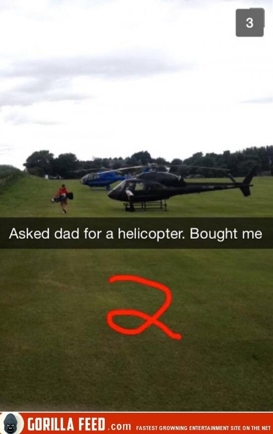 Попросил у папы вертолёт. Купил!