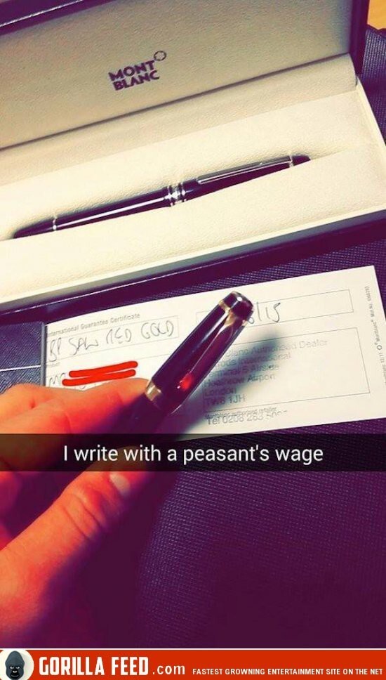 Моя ручка стоит столько, сколько зарабатывает сельскохозяйственный работник в месяц