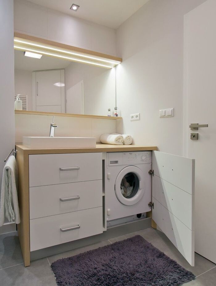 5 вариантов размещения стиральной машины в ванной