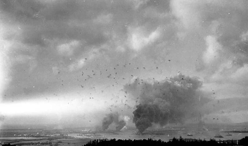Вид на Перл-Харбор. Остров Оаху. Гавайские острова. США. 7 декабря 1941 года.