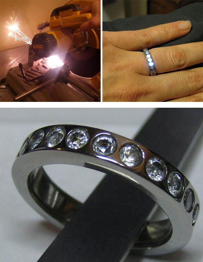 9. Кольцо, которое начинает светиться, когда жених берет невесту за руку 