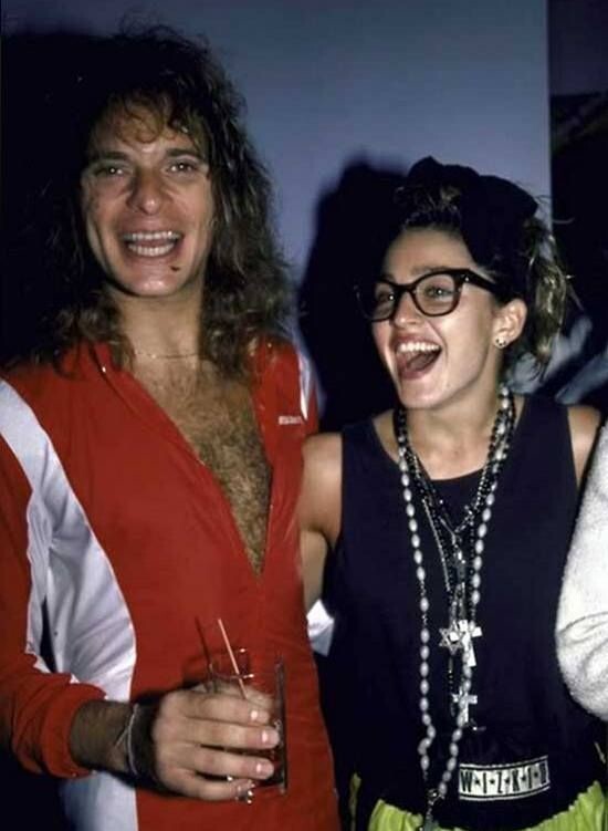 Дэвид Ли Рот вместе с Мадонной на вечеринке в честь своего дня рождения, 1984 г