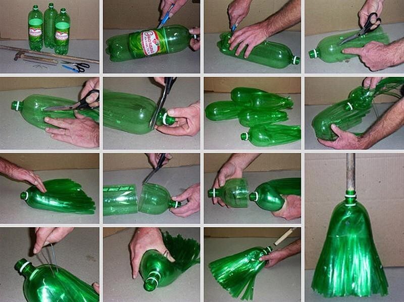 Метла из пластиковых бутылок.