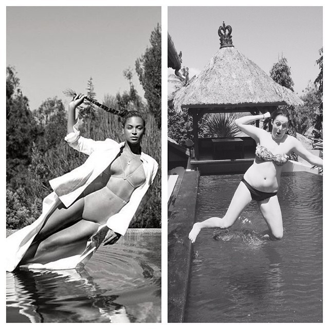 Девушка весело копирует знаменитостей в Instagram*