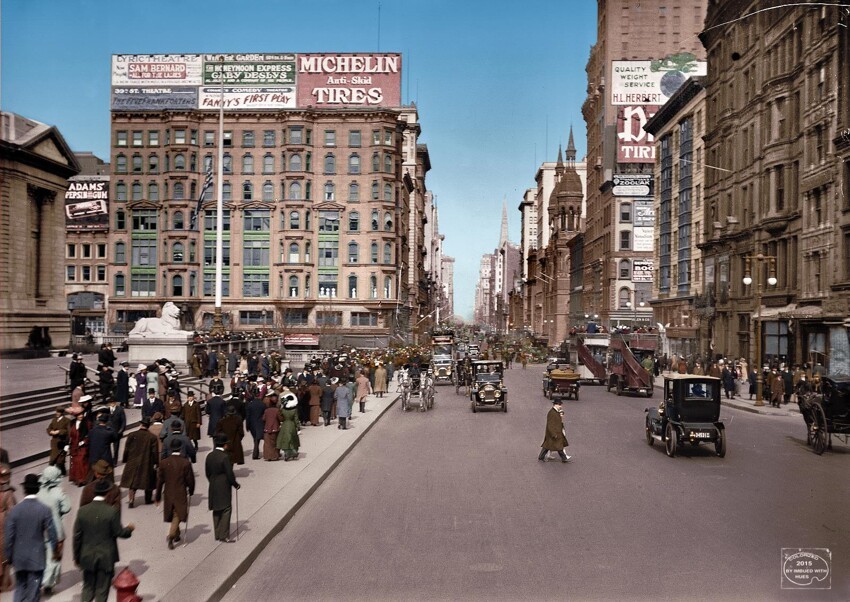 5th Ave and 42nd Street, New York, 1913