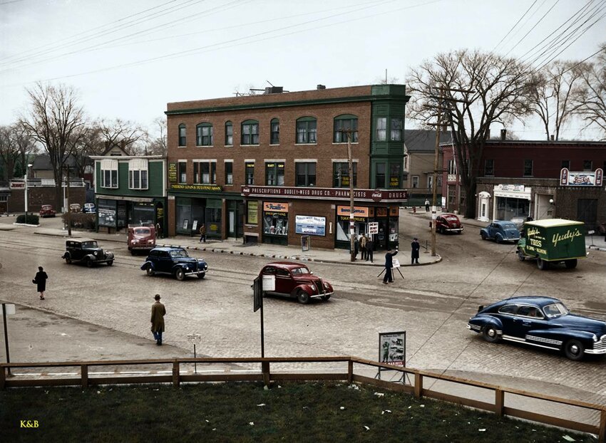 Portland’s Woodfords Corner, on May 12, 1947