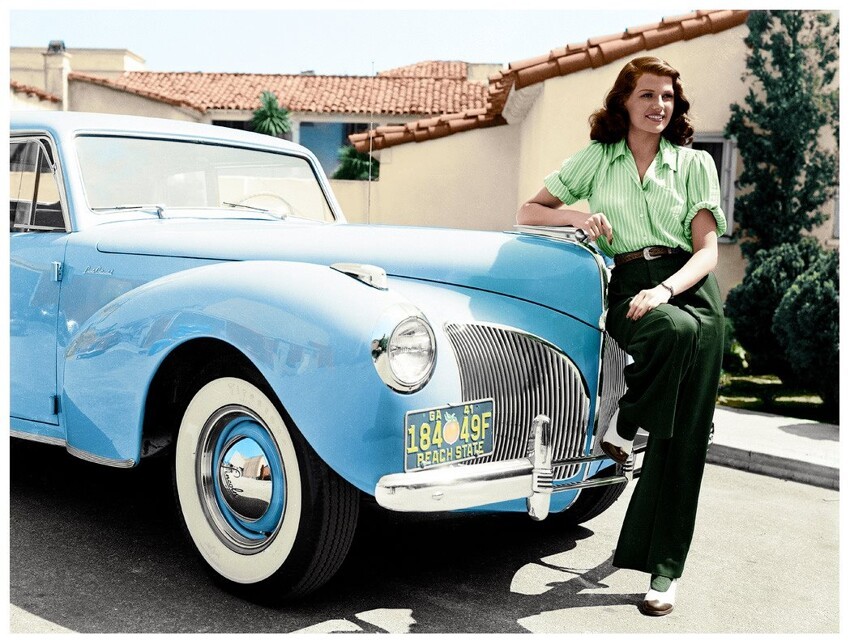 Rita Hayworth and her 1941 Lincoln Continental