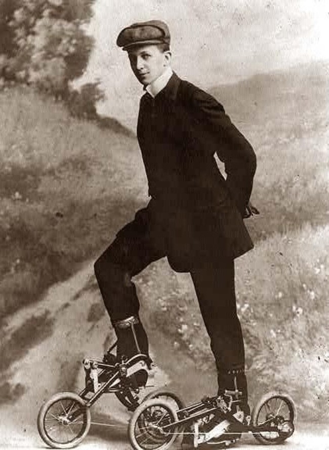 Роликовые коньки с педалями, 1910