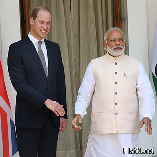 Рука принца Уильяма после рукопожатия с премьер-министром Индии