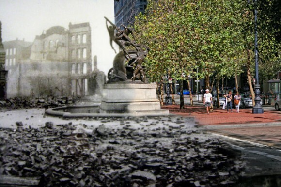 Фотографии Сан-Франциско после землетрясения 1906 года "соединили с современностью"