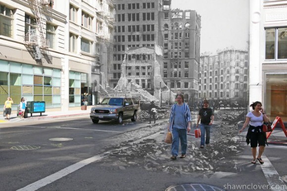 Фотографии Сан-Франциско после землетрясения 1906 года "соединили с современностью"