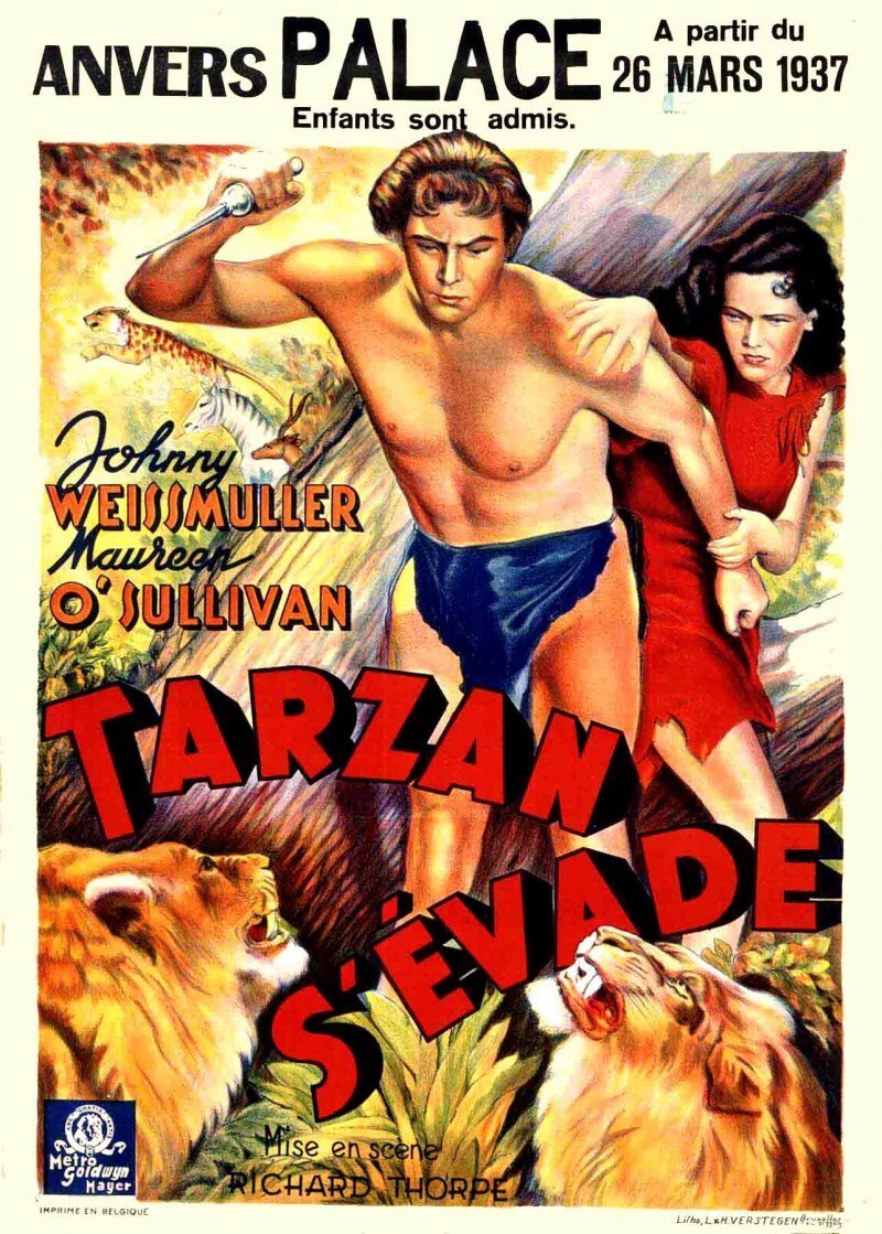 41. «Тарзан в западне» / «Тарзан бежит из плена» / Tarzan escapes (США, 1936, в СССР - 1952, приключенческий фильм, реж. Ричард Торп) 41,3 млн.