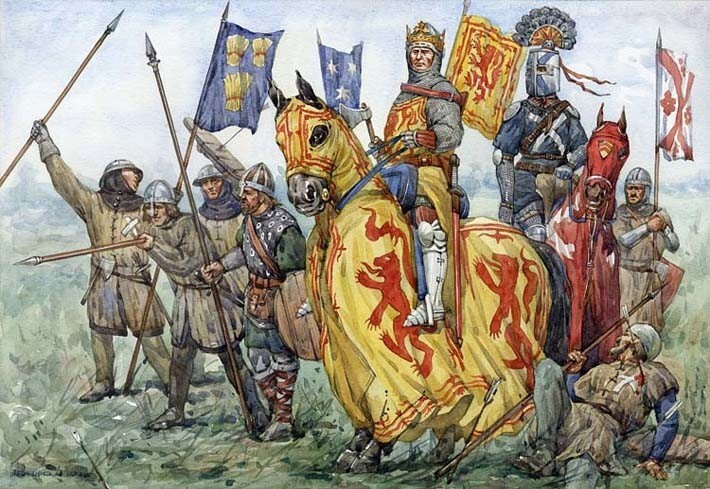 1328 — по мирному договору 1328 года Англия признала независимость Шотландии.