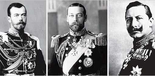 Кузены Никки (Николай II) Джорджи (Георг V) и Вилли (Вильгельм II)