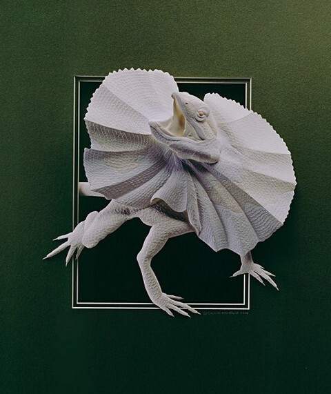 Бумажные скульптуры животных от Кэлвина Николлса (33 фото)