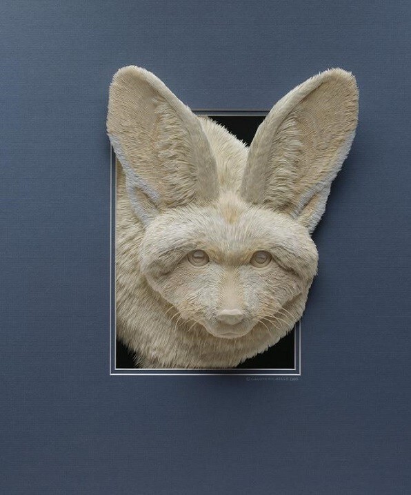 Бумажные скульптуры животных от Кэлвина Николлса (33 фото)
