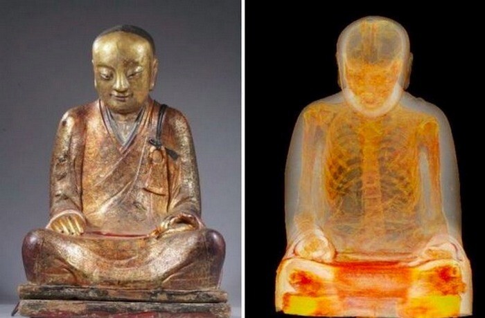 Мумия внутри 1000-летней статуи Будды