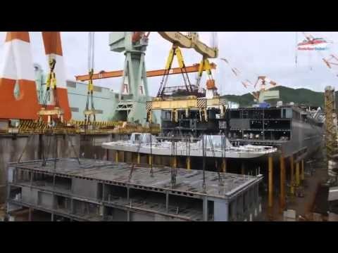 Уникальная съемка строительства лайнера от начала до спуска на воду 
