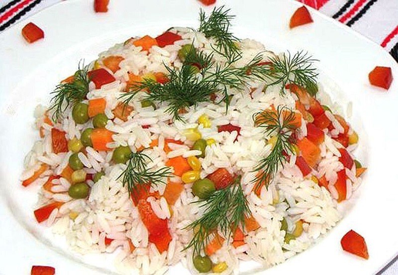 Рис с овощами из термоса