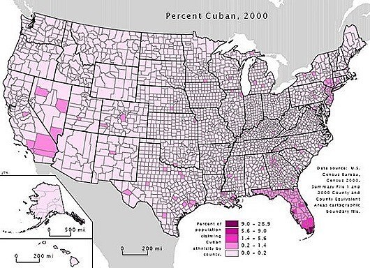 Почти 70% из 2 миллионов кубинцев и американцев кубинского происхождения, живущих в США, проживают в штате Флорида.