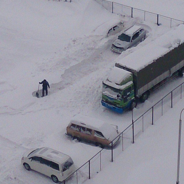 снегопад в Хабаровске