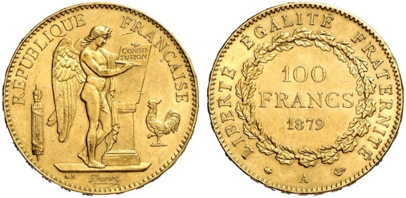 100 франков 1885г., золото