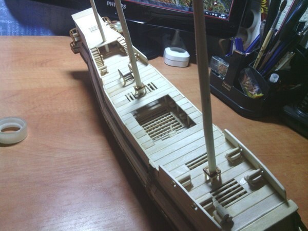 Корабль из палочек для мороженого