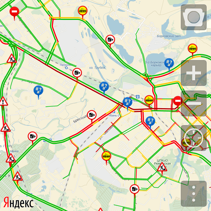 На дорогах Рязани после ливня. Яндекс.пробки и не только