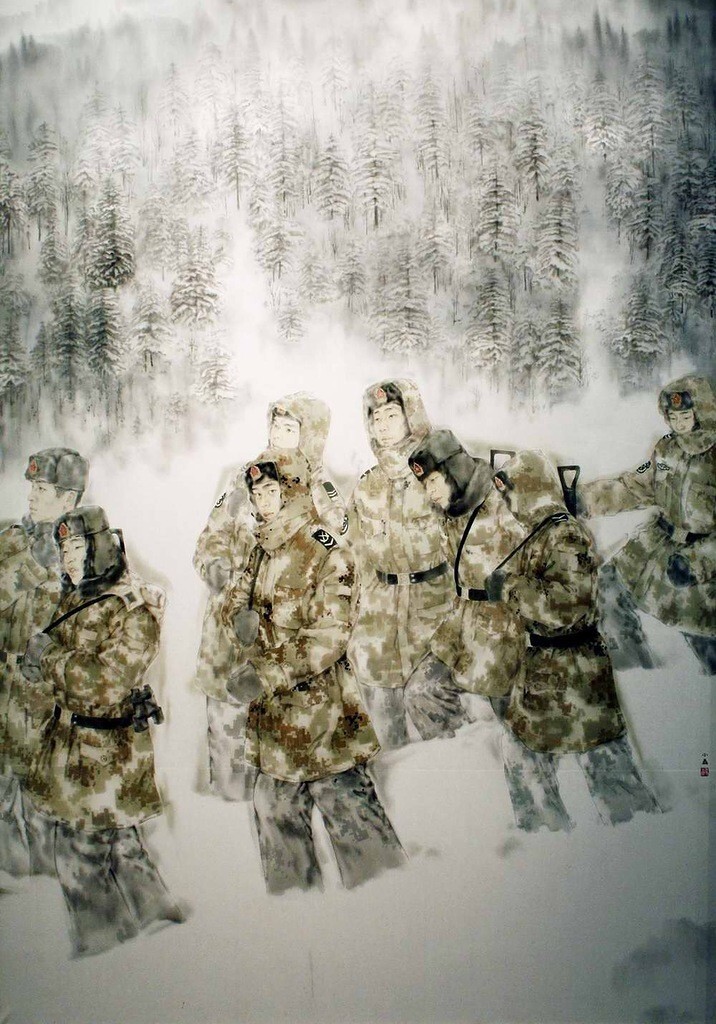 Солдаты среди снегов