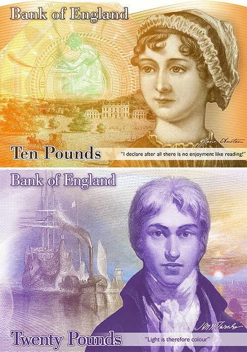 Первые пластиковые купюры поступят в обращение 13 сентября. В следующем году Банк Англии планирует выпустить банкноту в 10 фунтов с изображением писательницы Джейн Остин, а к 2020 году — в 20 фунтов с портретом живописца Уильяма Тернера.