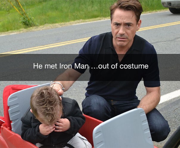 1. Он встретил Железного Человека... без костюма