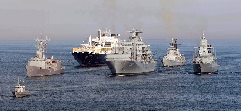 BALTOPS-2006. Международное соединение кораблей возглавляет "патрульный крейсер" ВМС Латвии P-03 «Linga».