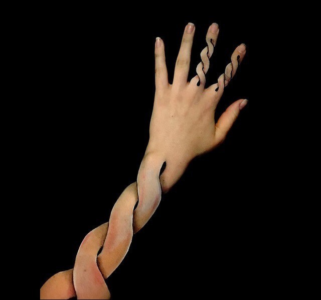 Художница создает невероятные иллюзии с помощью собственной левой руки