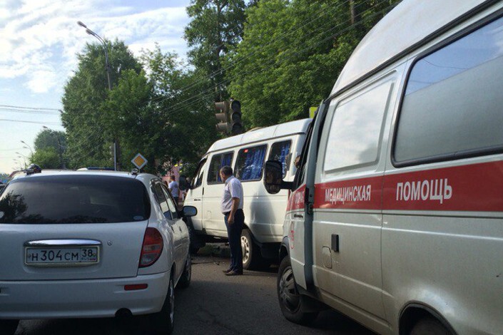 Авария дня. Столкновении четырех автомобилей в Иркутске
