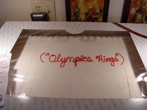 6. Похоже, написать "Олимпийские кольца" было проще, чем нарисовать пять колец