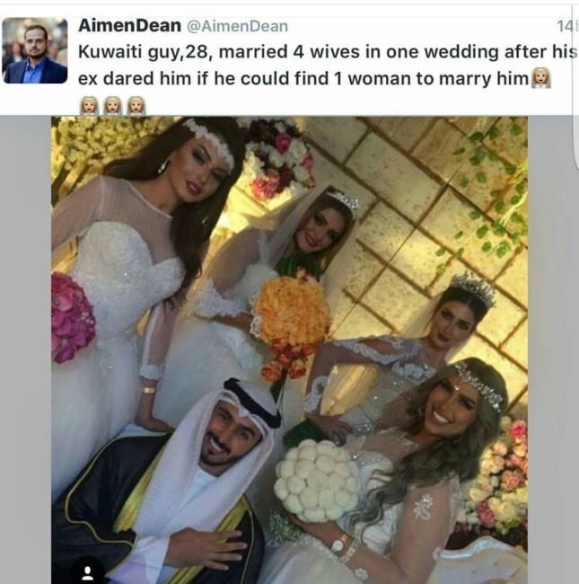Житель Кувейта женился на четырех красотках разом, чтобы отомстить бывшей 