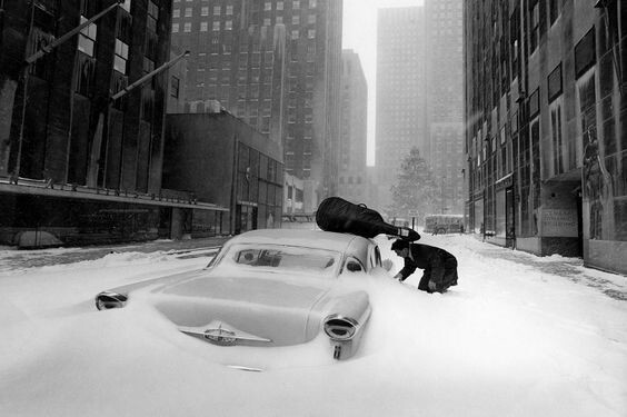 Виолончелист в снегах. Нью-Йорк. 1960 г
