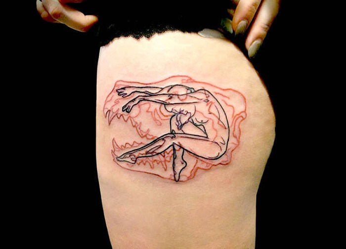 Татуировки, совмещающие женскую красоту с животной сущностью