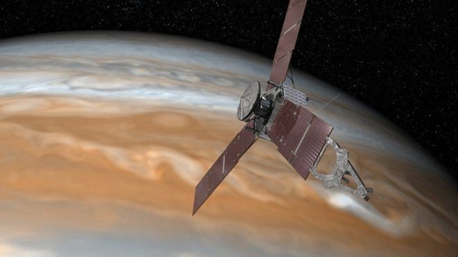 Аппарат "Юнона" через пять лет после запуска вышел на орбиту Юпитера