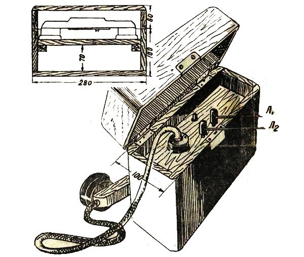 Рис. 12. Общий вид телефонного аппарата и его размеры