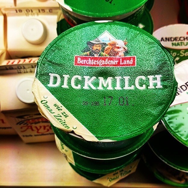 2. Dickmilch... Отличное, наверное, блюдо, учитывая, что "dick" по-английски - мужской половой орган.