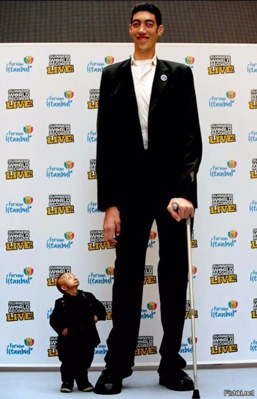 Самый маленький человек в мире, китаец Хе Пингинг (73 см) встретился с самым ...