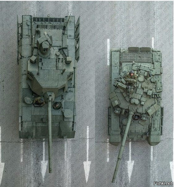 Сравнение размеров Т-14 "Армата" и Т-90А